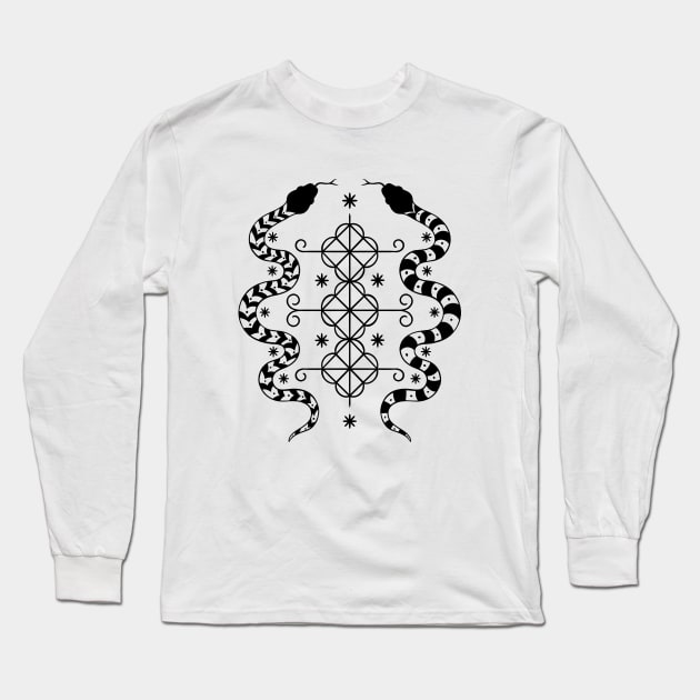 Damballah Wedo Veve loa symbol Long Sleeve T-Shirt by OccultOmaStore